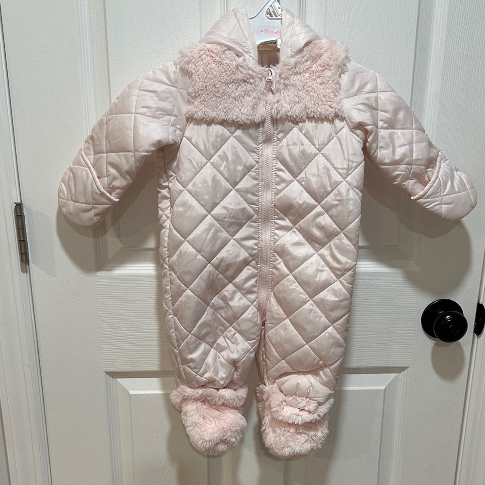 First Impressions Light  Pink Quilted Footie